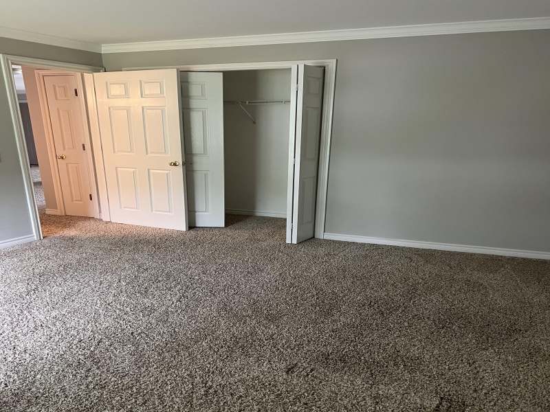 Bedroom has walkin closet and master bathroom